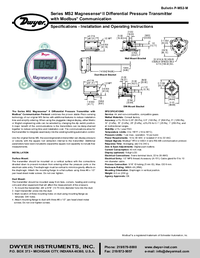 Thumbnail of document Manual - MS2 Magnesense II Differential Pressure Transmitter